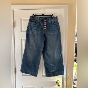 a.n.a Womens High Rise Wide-Leg Cropped Jean, Size 10